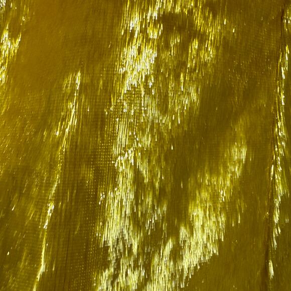 Theia NWT One Shoulder Fuzzy Texture Gold Maxi Gown Size 4 *Sample Dress* - Picture 8 of 9